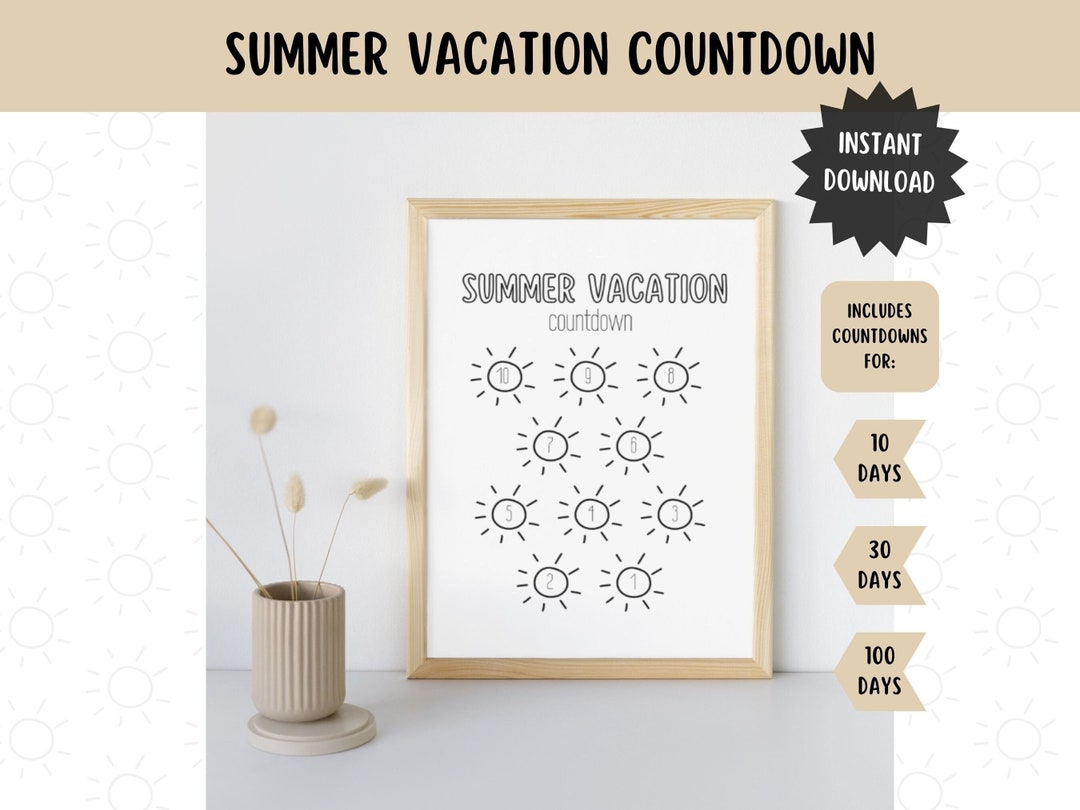 Summer Vacation Countdown Bundle, Printable Summer Break Countdown Summer Vacation Countdown Bundle, Printable Summer Break Countdown