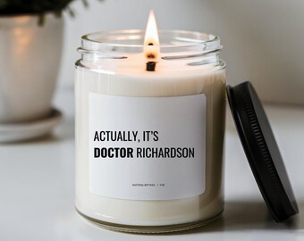 Vela personalizada para graduación de doctorado, regalo para doctorado en medicina, regalo para doctorado, regalo para graduado de doctorado, regalo para graduado de medicina