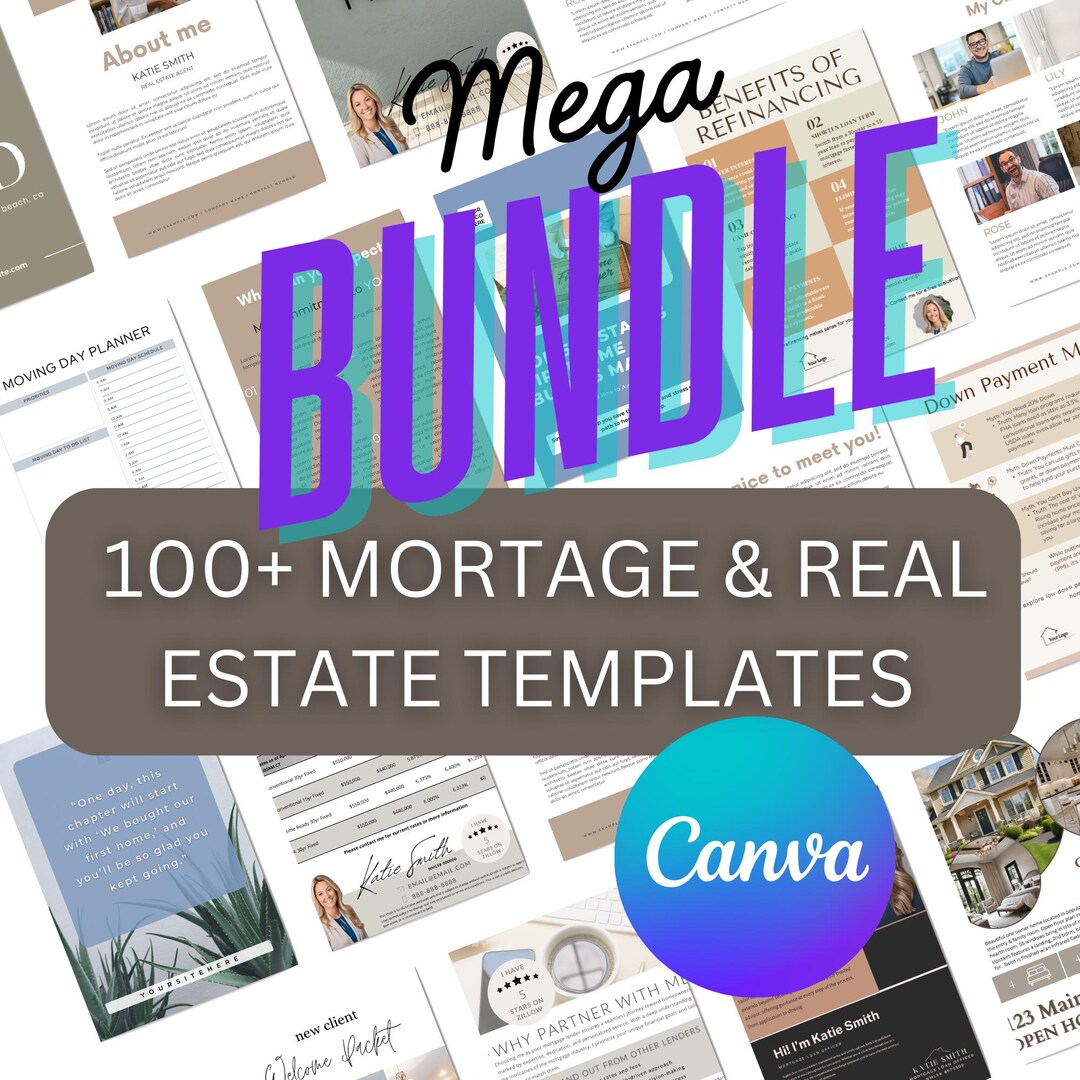 Realtor Marketing Templates | 100+ Editable Real Estate Canva Bundle ...