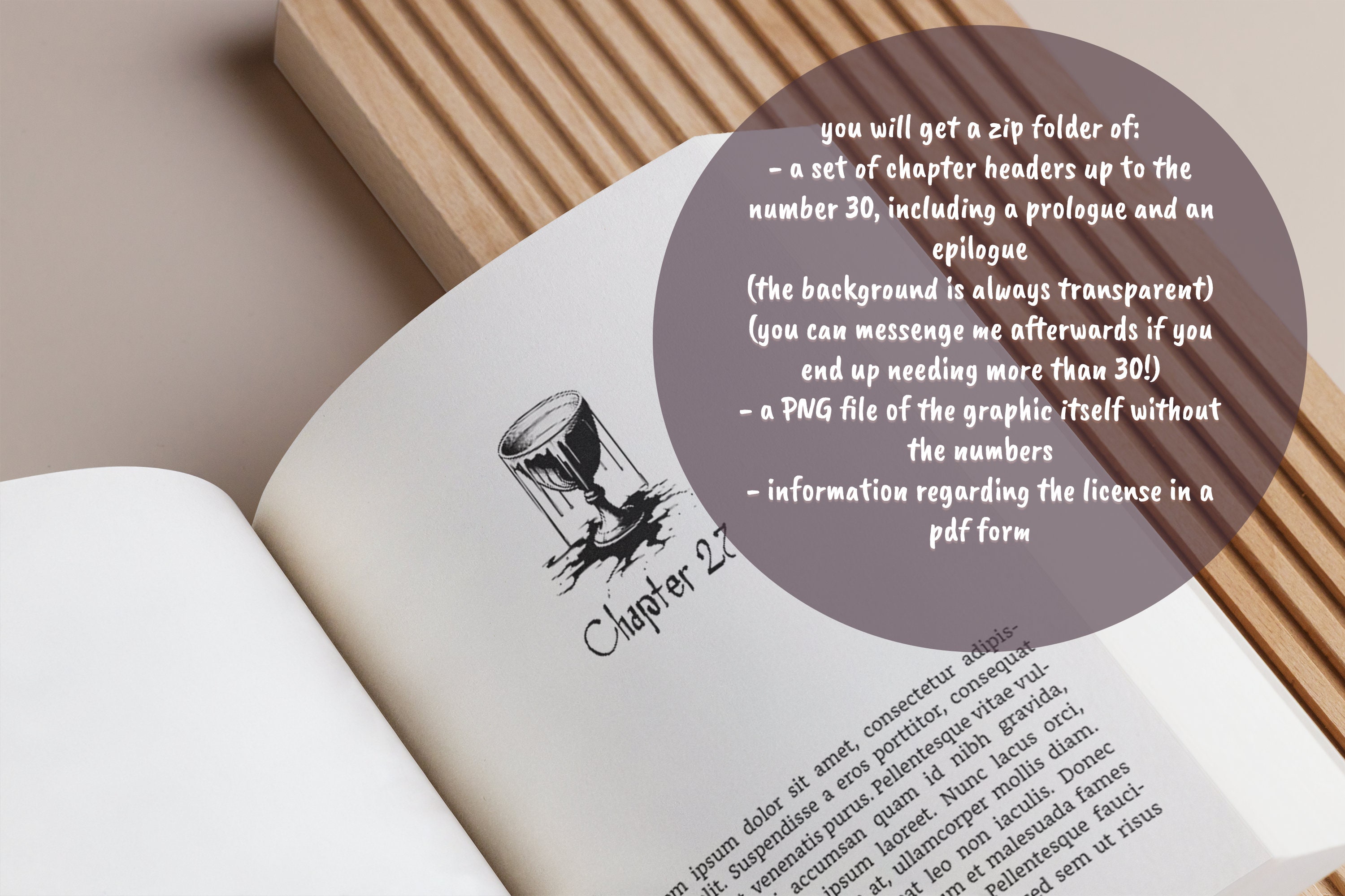 Chapter Number Graphics Overflowing Chalice Chapter Header: Book Graphics Set (digital Download ...