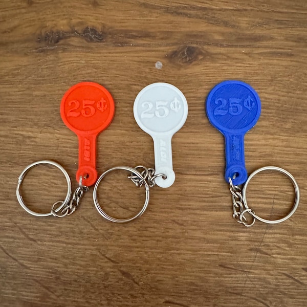 ALDI Quarter Keychain for ALDI Quarter - Cart Key Coin - Cart Key Cart Token - Key Chain - Small Gift Idea - 3d Printed.