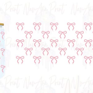Mini Bows ,160z Glass Can, 20oz Glass Can, UV DTF Sticker, UV Wraps