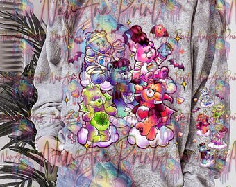 Halloween Bears (B) w/Sleeve Option, Halloween, Horror, Scary, Retro DTF Transfer