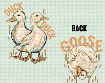 Duck Duck Goose Summer Fun Trendy Ready To Press DTF Transfers