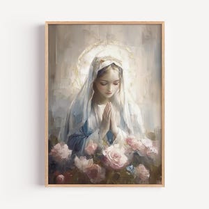 Blessed Virgin Mary wall art, Large Christian Artwork, Downloadable Digital Print, Catholic Art, Modern Christian Art, Mary Our Mother A59