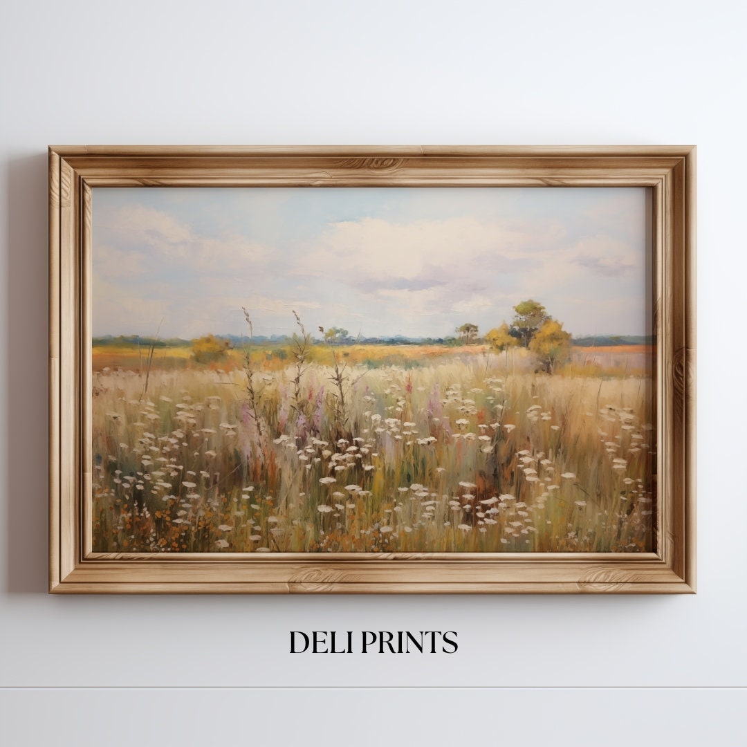 Printable Spring Landscape Meadow Wildflowers Wildflower Field Art ...