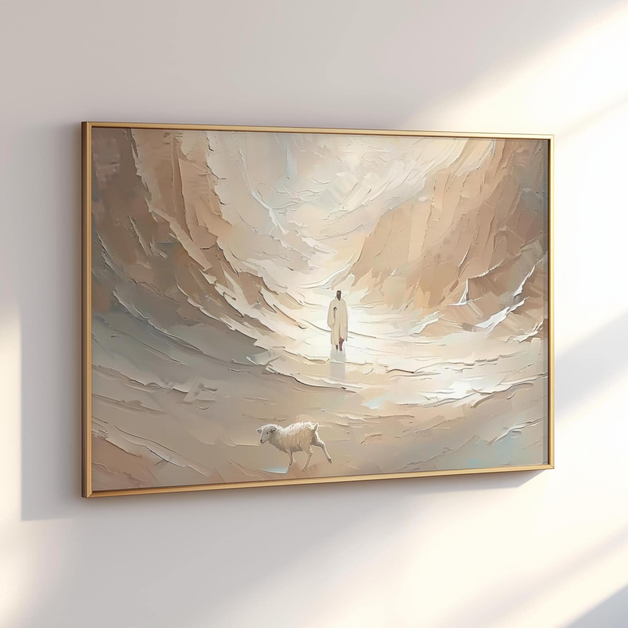Good Shepherd Landscape Painting: Christian Digital Art (Digital Download)
