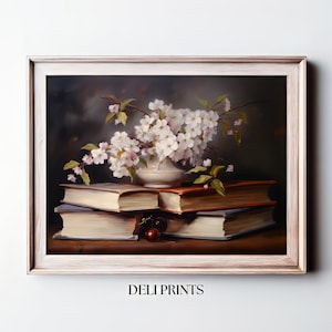 Printable Rustic Spring Decor Wildflower Book Art Still Life | Digital Art Botanical Print | Still Life Art | | Digital Download | A-5