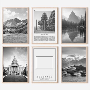 Colorado State Prints Set of 6 | Black And White Photos Posters | Travel Photography Wall Art Gallery