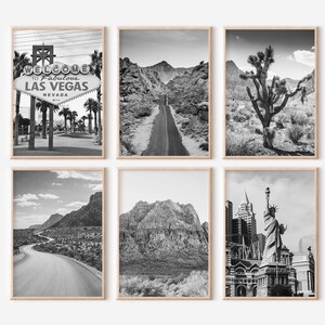 Nevada Prints Set of 6 | Black and White Photos Posters | Travel Photography Wall Art Gallery