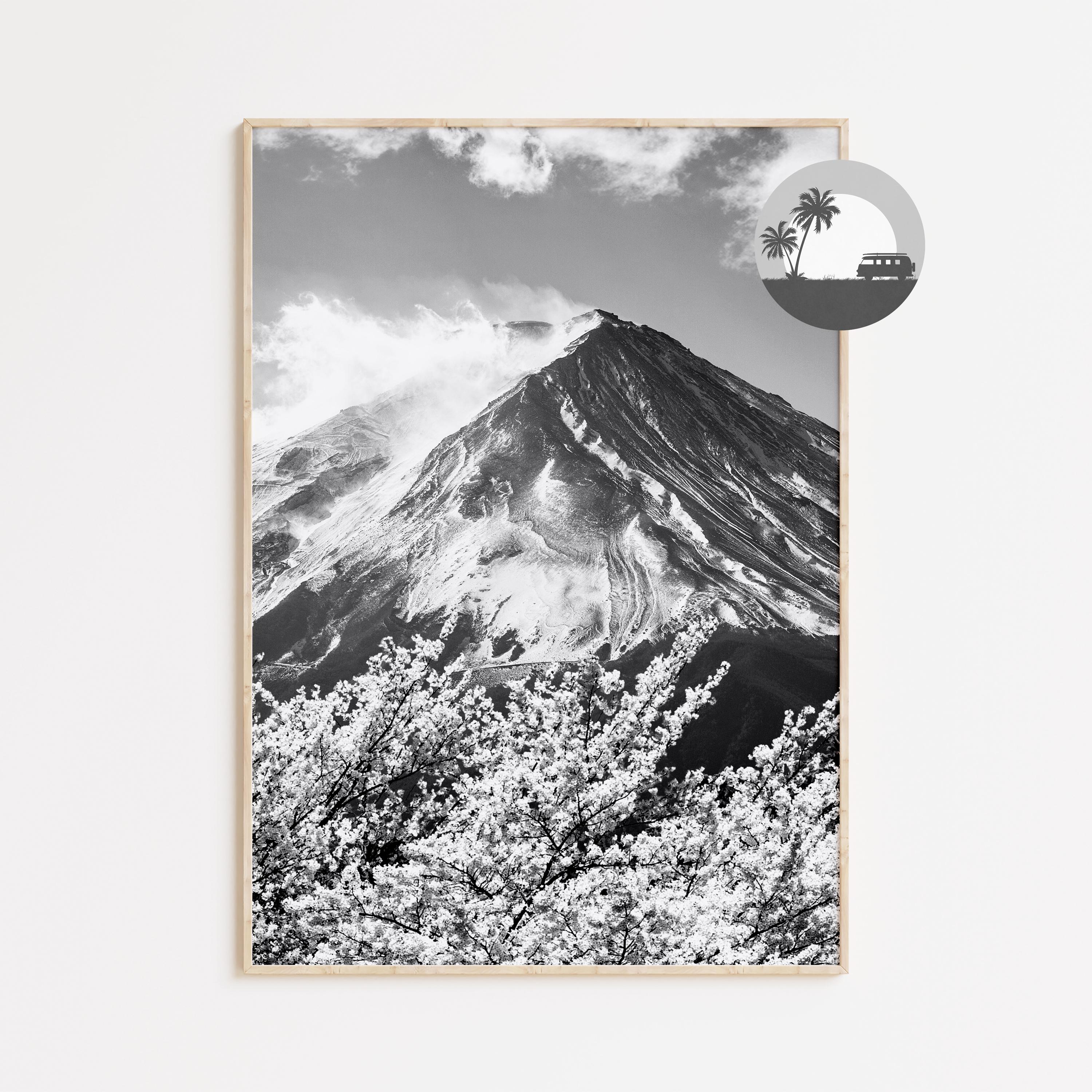 富士山 日本版画 6枚セット | 白黒写真ポスター | 旅行写真ウォール