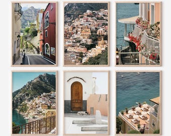 Positano Italy Prints Set of 6 | Colour Posters | Travel Photography Wall Art Gallery
