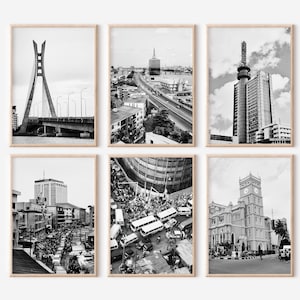 Lagos Nigeria Prints Set of 6 | Black and White Photos Posters | Travel Photography Wall Art Gallery