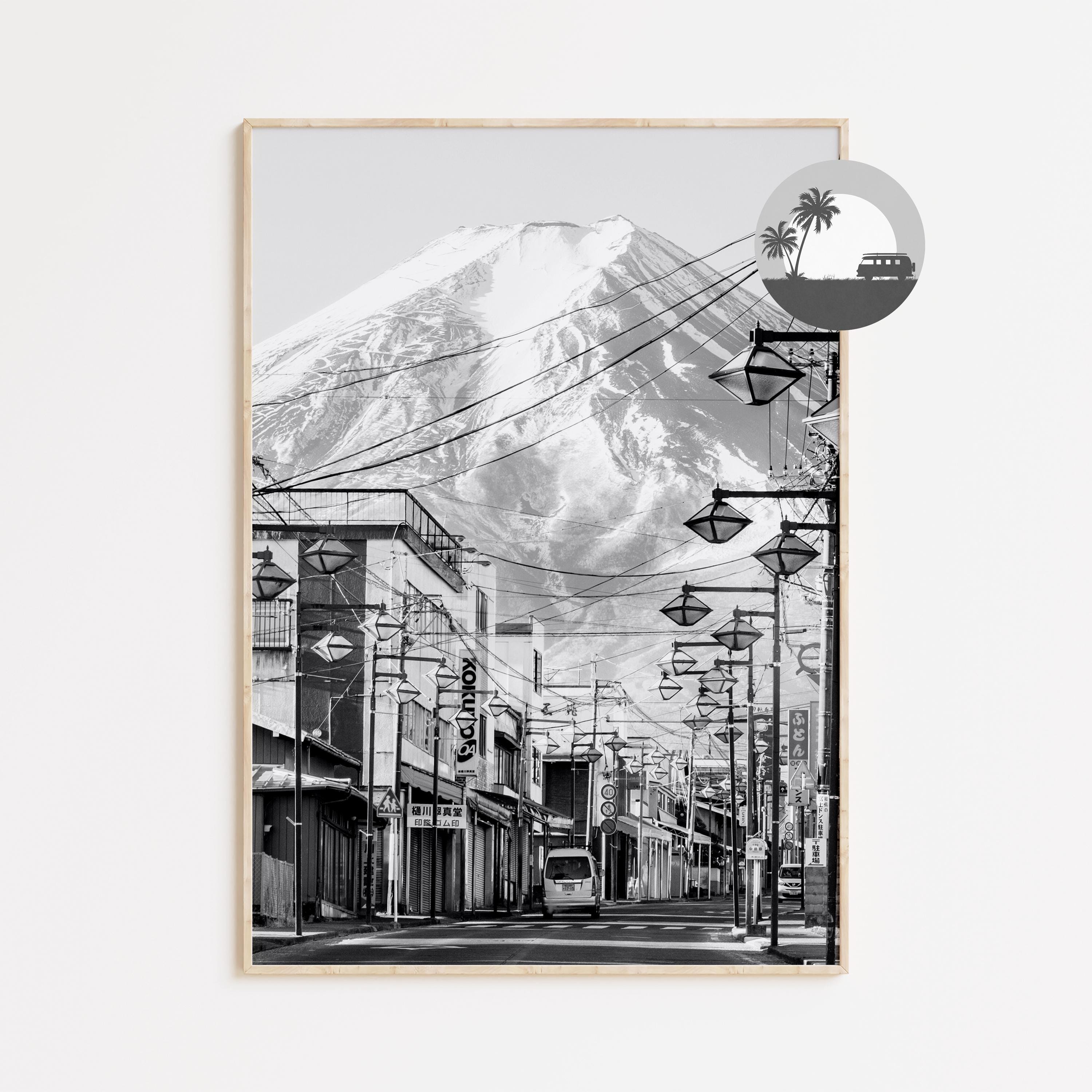 富士山 日本版画 6枚セット | 白黒写真ポスター | 旅行写真ウォール