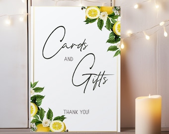 Lemon Cards and Gifts Sign for Bridal Shower She Found Her Main Squeeze Digital Download OR Physical Print on Poster Paper - Gift Table Sign
