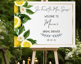 Lemon Bridal Shower Welcome Sign, She Found Her Main Squeeze Theme (Physical or Digital)