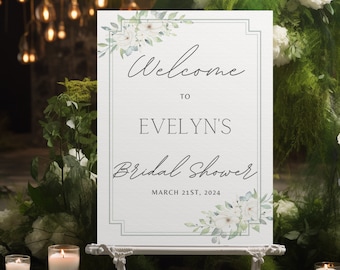 English Garden Bridal Shower Welcome Sign, Floral Tea Party Theme