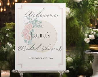 Pastel Floral Bridal Shower Welcome Sign (Physical or Digital)