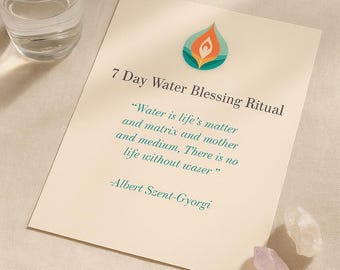 Diario de rituales matutinos conscientes de 7 días / PDF de autocuidado espiritual / Guía de afirmaciones de hidratación / Planificador de bienestar imprimible / Alineación de chakras