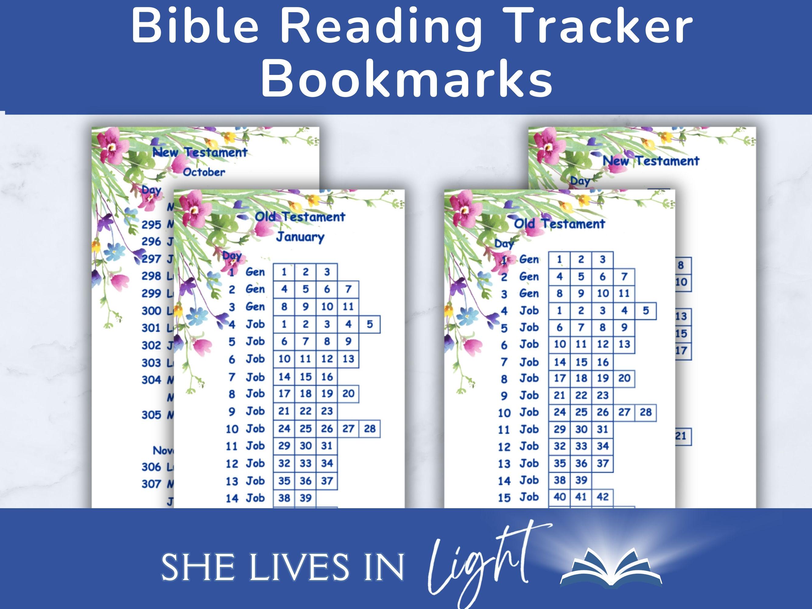 Bible Reading Tracker Bookmarks - 365 Day - Etsy