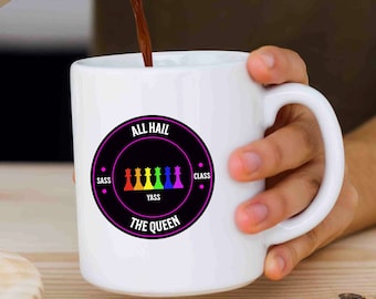 Iedereen begroet de koningin koffiemok | Grappig LGBT Pride-cadeau