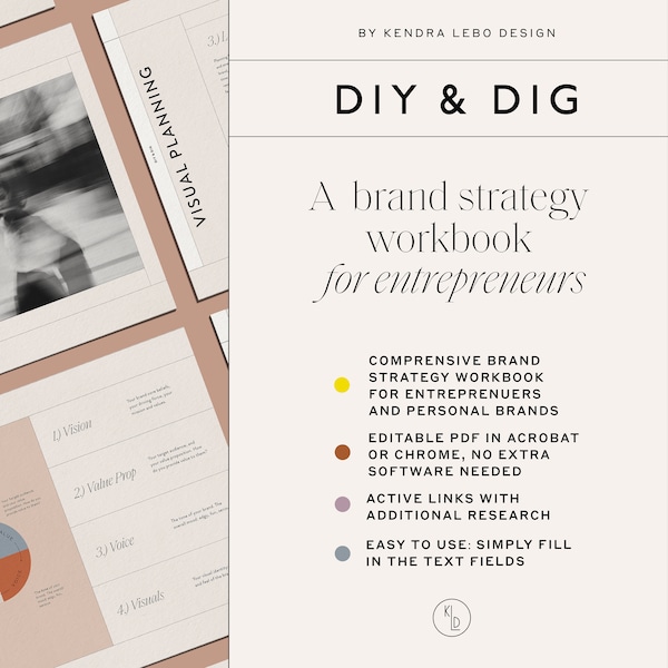 DIY & Dig: a Brand Strategy Workbook  | Brand Guide | Brand Identity | Brand Designer | Brand Kit | Brand Strategy | Brand Strategy Template