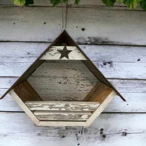 Rustic Reclaimed Barn Wood Birdhouse: Slatted Dove Nesting Box
