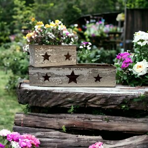 Rustic Flower Planter, Wooden Planter Box, Amish Handmade, Garden Flower Box, Primitive Table Decor, Farmhouse Decor, Wedding Centerpiece