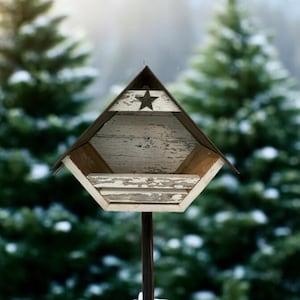 Rustic Reclaimed Barn Wood Birdhouse: Slatted Dove Nesting Box