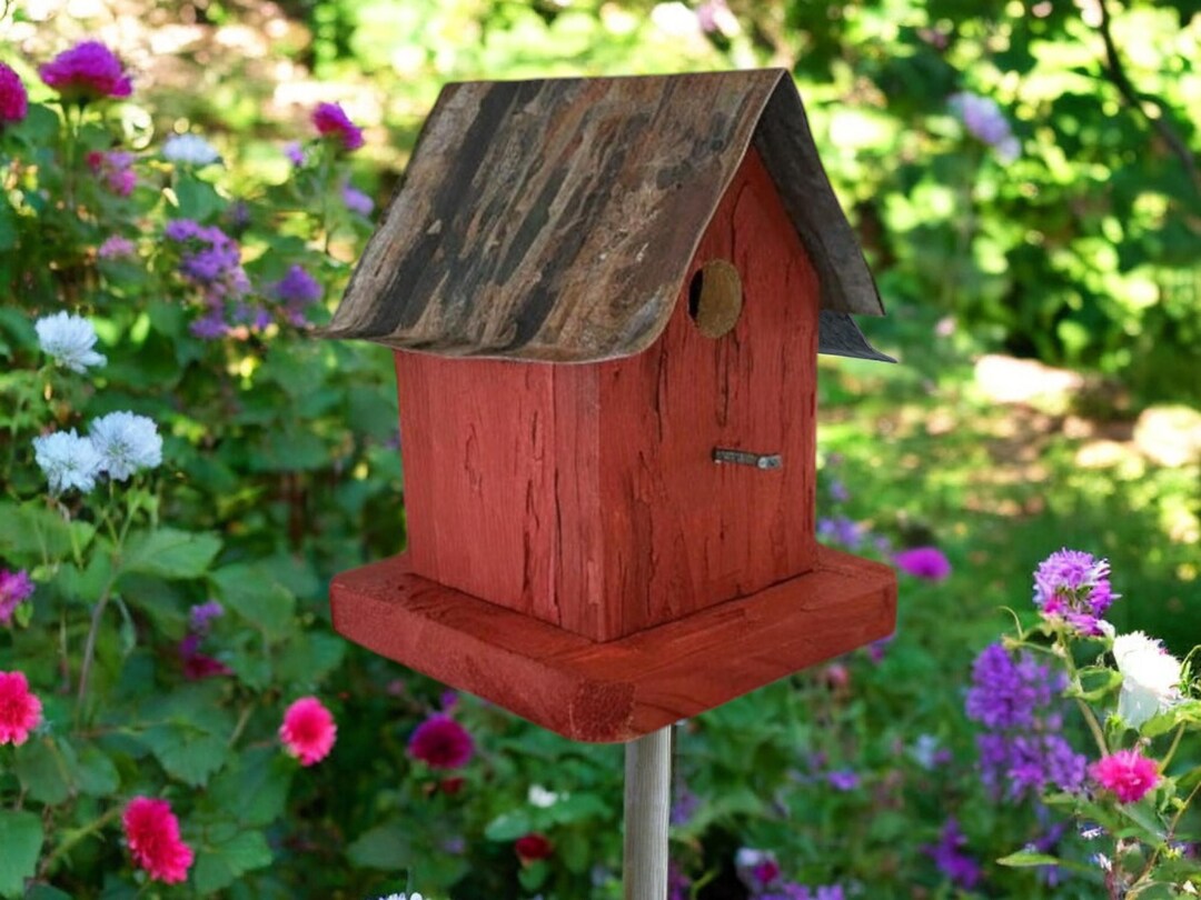 Rustic Wren Rustic Wren Birdhouse: Reclaimed Barn Wood, Farmhouse Garden Decor - Etsy