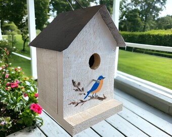 Amish Handmade Birdhouse, Decorative Birdhouses, Yard Decor, Garden Decor, Father's Day Gift, Made in USA, Chickadee Lover, Birder