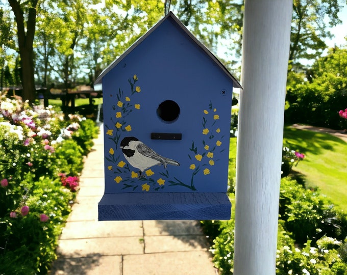 Amish Handmade Birdhouse, Decorative Birdhouses, Yard Decor, Garden Decor, Father's Day Gift, Made in USA, Chickadee Lover, Birder