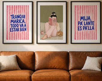 Venezuelan Women Quote Wall Art Set of 3 | Spanish Wall Arte | Latina Wall Art | Venezuelan Gifts | Instant Download