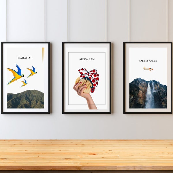 Set of 3 Venezuela Travel Wall Art: Printable Posters for Decor