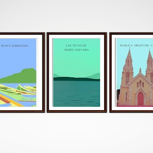 MARGARITA Venezuela Wall Art Set of 6 – Printable Travel Posters – Digital Venezuelan Decor – Cute Minimalist Maracucho Art - JPG