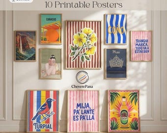 Venezuela Wall Art Bundle | 10 Vintage Travel Posters | Printable Gallery Wall Set | Venezuelan Gift | Latin Home Decor | Instant Download