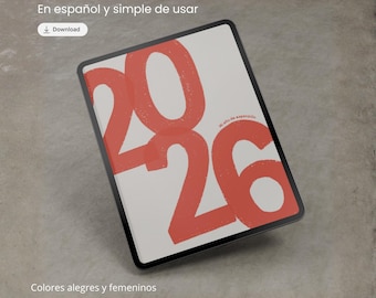 Agenda Digital 2026 Simple en Español | Fitness Planner, Meal Planner, Calendario 2026 | Compatible con Goodnotes