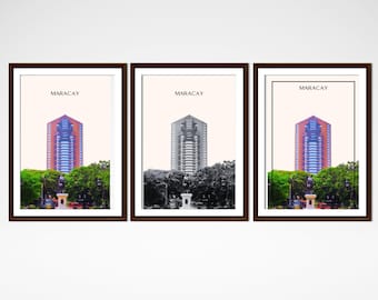 Set of 3 - Arte Digital Maracay Venezuela – Gallery Print Art Venezuela Wall Sets - Travel Wall Art - Posters for Decor - JPG