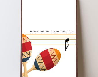 Maracas, Venezuela Wall Art - Printable Poster for Home Decor, Venezuelan Gift, Digital Download JPG, Pop Art Style. Palabras Venezolanas