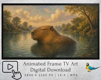 Animated Frame TV Art Capybara Venezuela | Capybara Animation | Digital Download | Samsung Frame TV Latin Wall Art