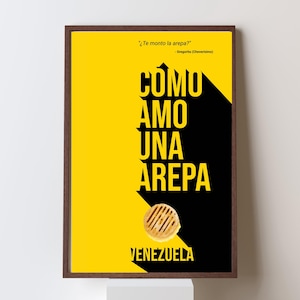 Amo una Arepa, Venezuela Wall Art - Printable Poster for Home Decor, Venezuelan Gift, Digital Download JPG, Arepitas Venezolanas