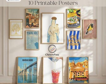 Maracaibo Wall Art Bundle | 10 Vintage Venezuela Posters | Printable Gallery Wall Set | Venezuelan Gift | Instant Download