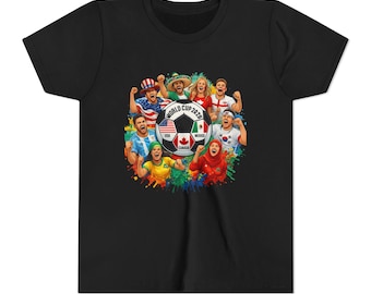 World Cup Squad Youth Tee | 2026 Soccer Fans, Colorful World Cup Design