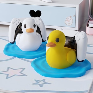 Universele schattige eend-controllerstandaard voor gamer – gezellige bureauhouder voor consolecontrollers – handgemaakt cadeau voor geeky setup-decor