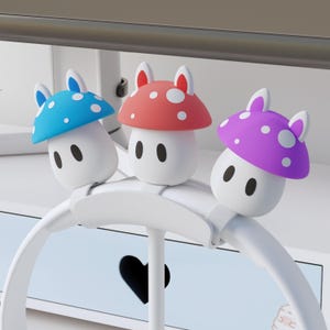 キノコ型ヘッドホンアタッチメント：かわいいゲームルーム装飾、カスタムカラー