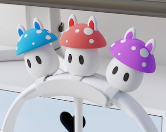 Mushroom Headphone Attachment: Cute Gaming Room Decor, Custom Color