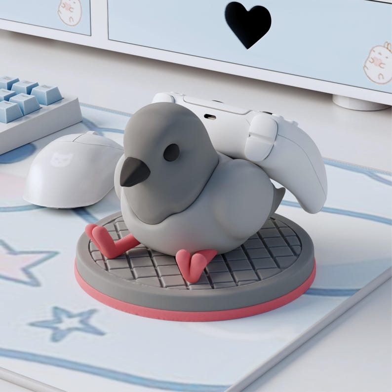 Dove Controller Stand for PS5, Xbox and More, Cute pigeon Design & Unique Gamer Gift image 1