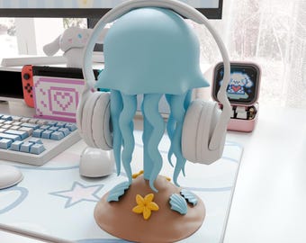 Cute Jellyfish Headphone Stand, Sea Theme Decor