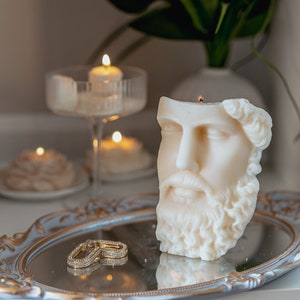 Greek Head Candle - Zeus Head Candle - Head Sculpture