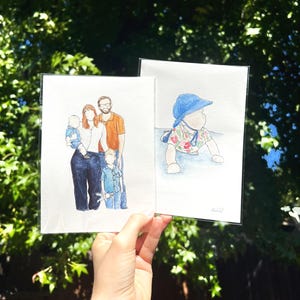 Minimalistic Hand-Painted Watercolor Portraits